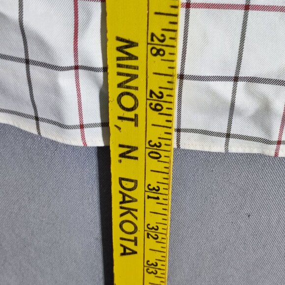 Cabela's button down shirt men's size M white base grey & red check long sleeve - Picture 9 of 9